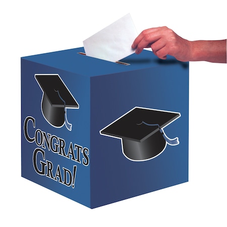 Creative Converting Blue Graduation Card Box, 9", 6PK 083312